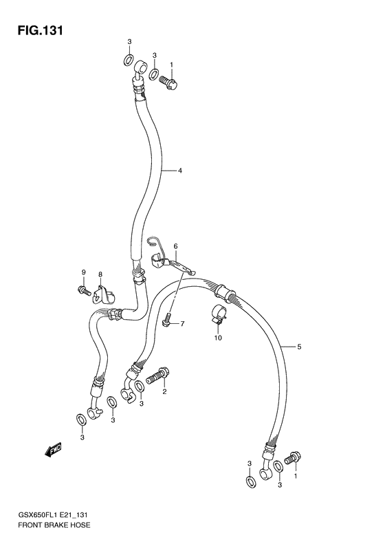 Front brake hose              

                  Gsx650fl1 e21