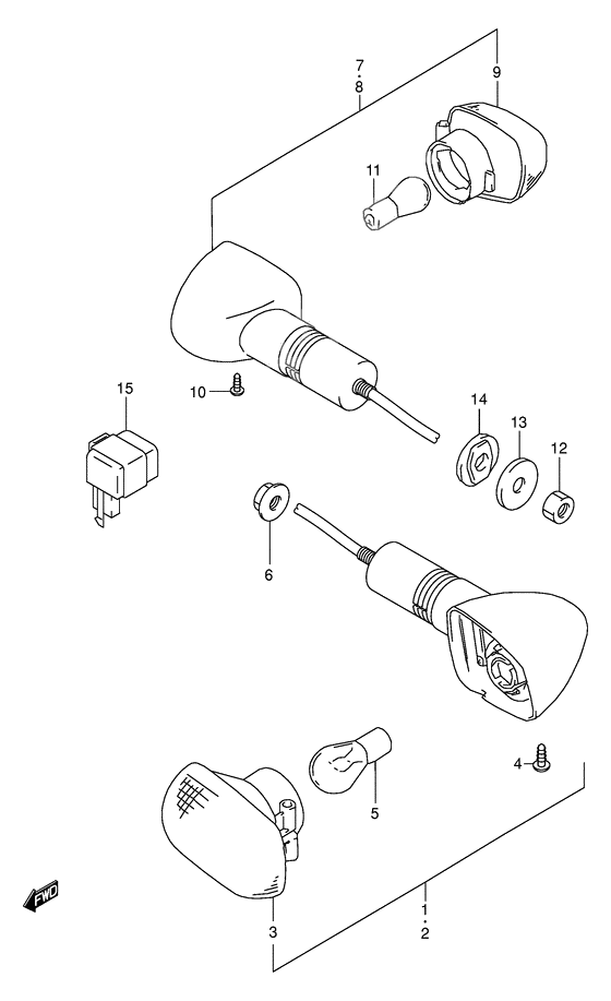 Turnsignal front & rear lamp              

                  E24