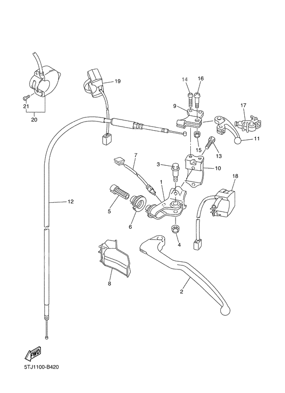 Handle switch. lever