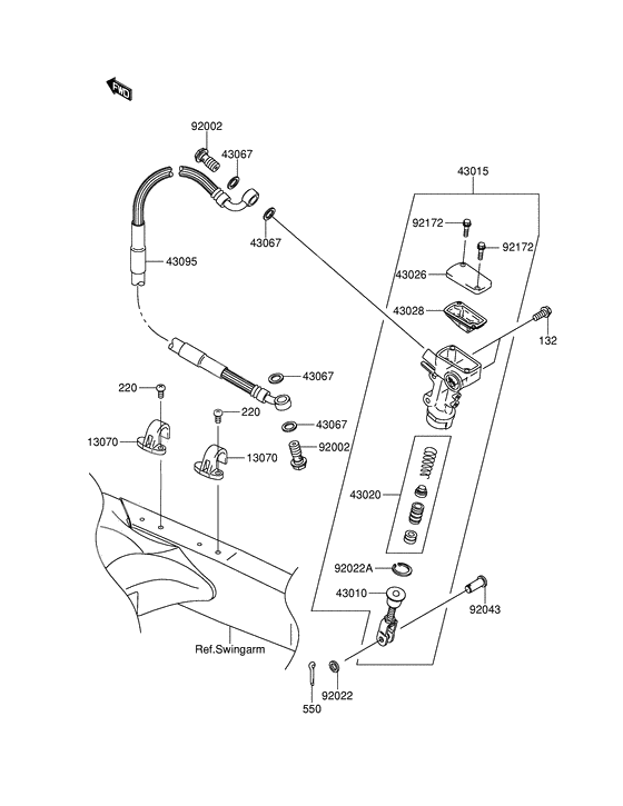 Rear master cylinder