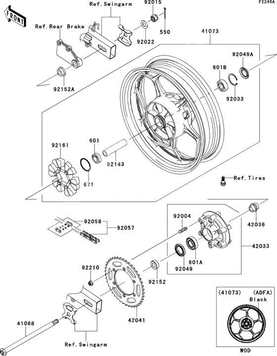 Rear wheel/chain(1/2)(adfa)(ca,us)