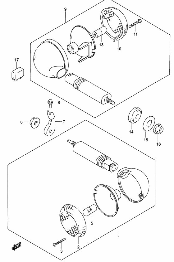 Turnsignal front & rear lamp