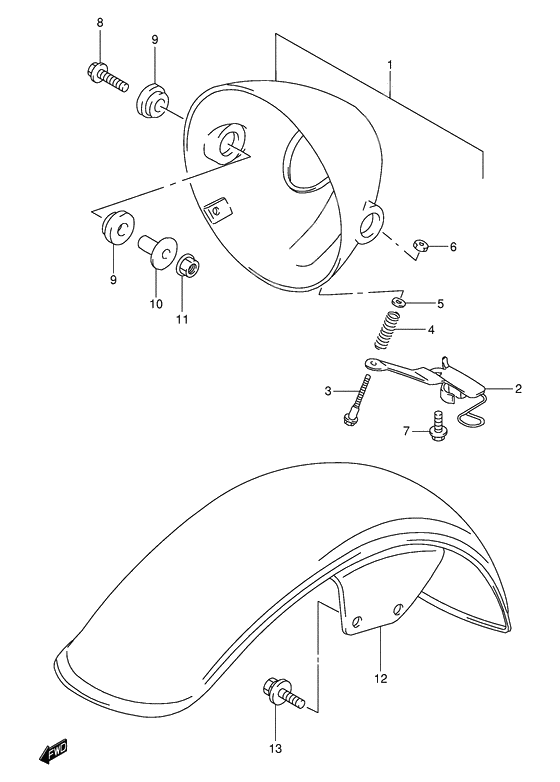 Headlamp housing              

                  Model k1