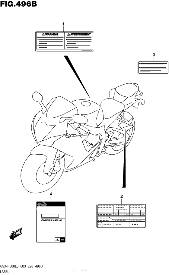 Информационные наклейки (Gsx-R600L6 E28)