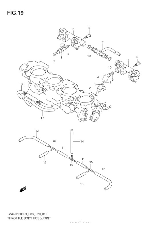 Throttle Body Hose/joint (Gsx-R1000L3 E28)