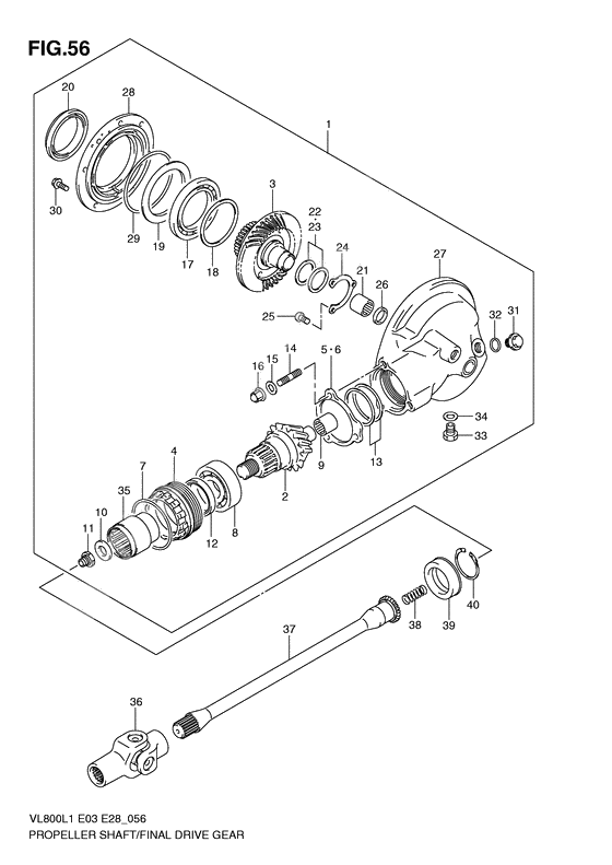 Propeller shaft - final drive gear