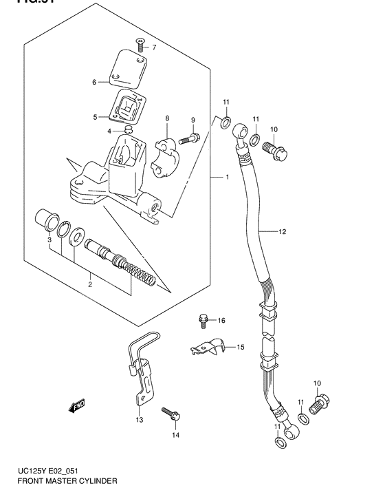 Front master cylinder