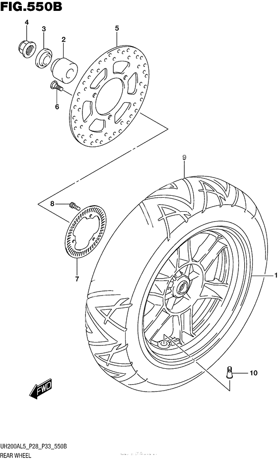 Заднее колесо (Uh200Al5 P33)