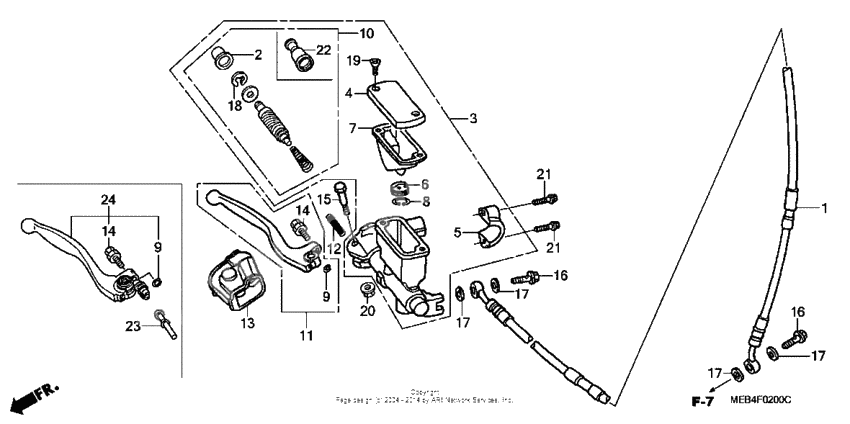 Front brake master cylinder