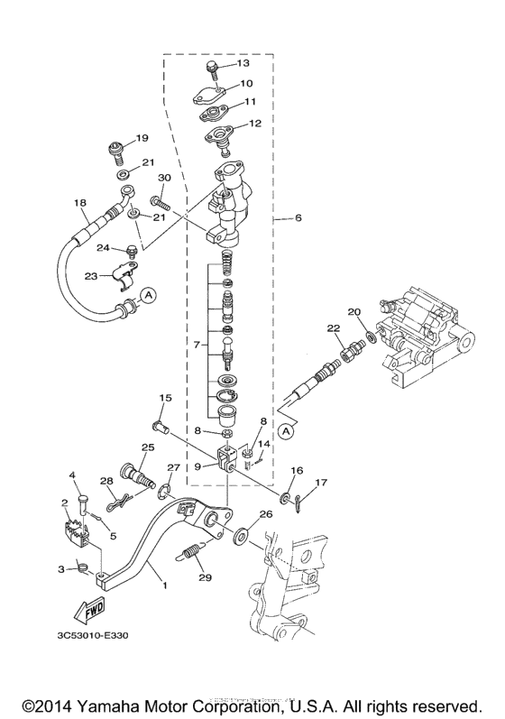 Rear master cylinder