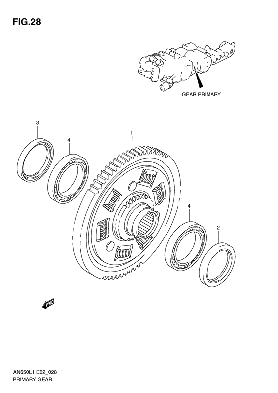 Gear primary drive