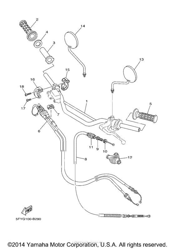 Steering handle cable