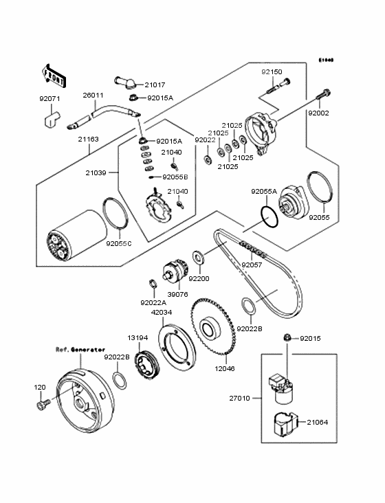 Starter motor/starter clutch