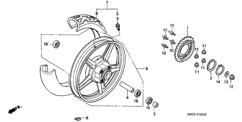 Rear wheel complete assy              

                  2