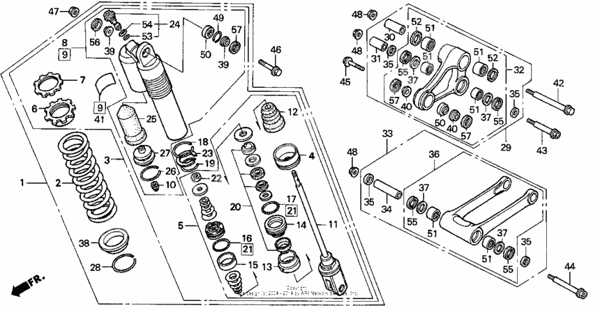 Rear shock absorber 92-93