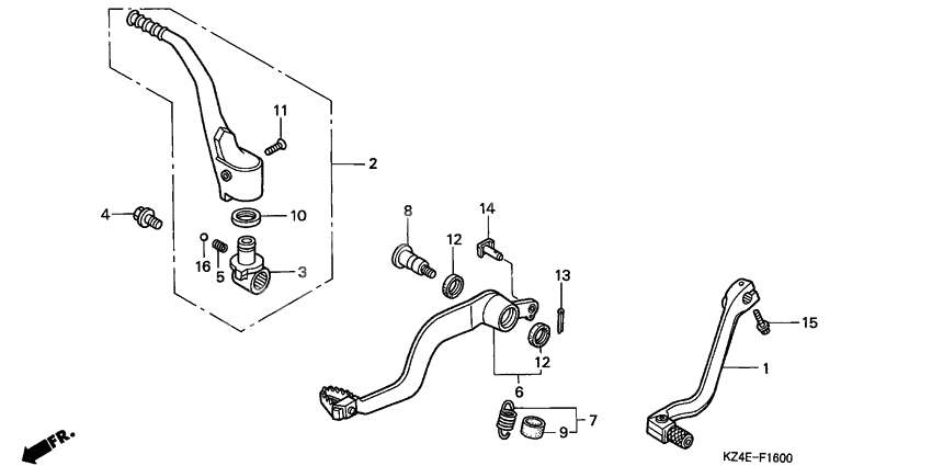 Pedal/kick starter arm