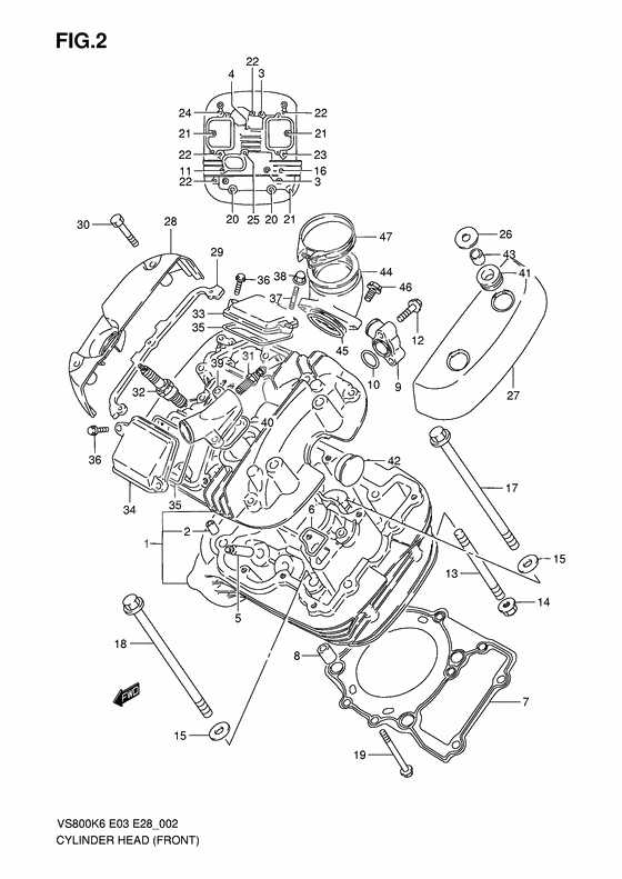 Cylinder head              

                  Front