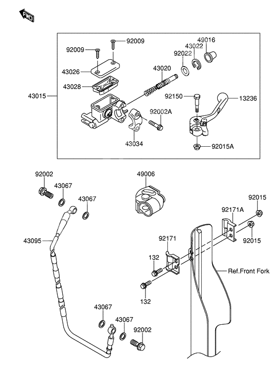 Front master cylinder