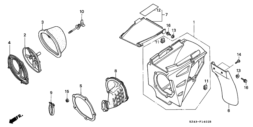 Air cleaner              

                  CR125RP/RR/RS/RT/RV