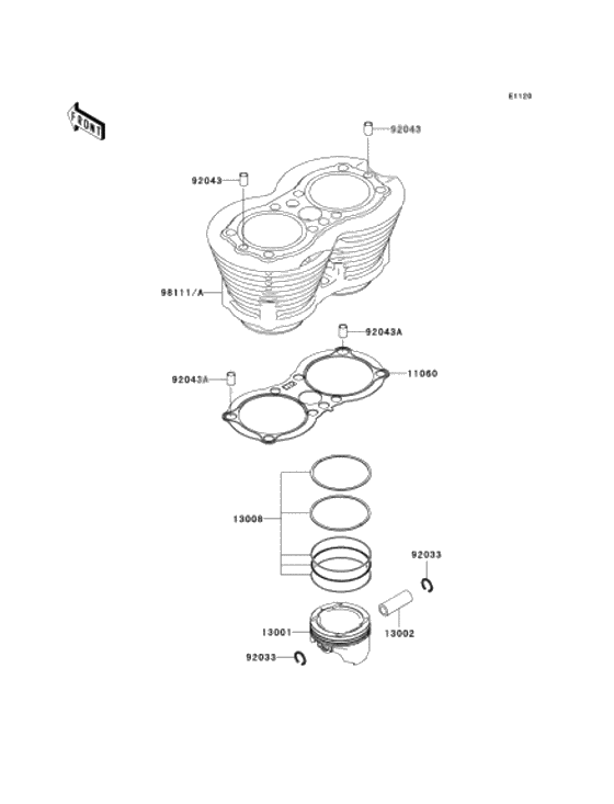 Cylinder/piston