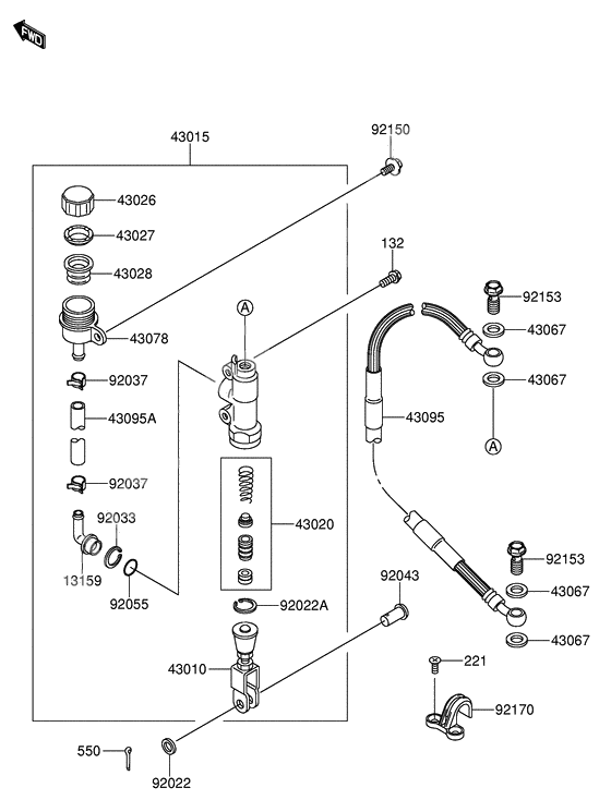 Rear master cylinder