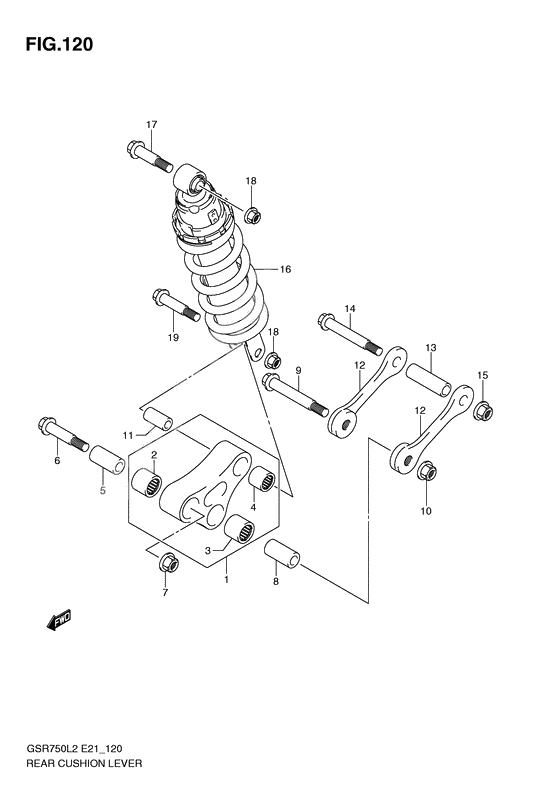 Rear cushion lever              

                  Gsr750l2 e21