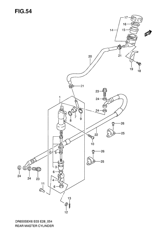 Rear master cylinder