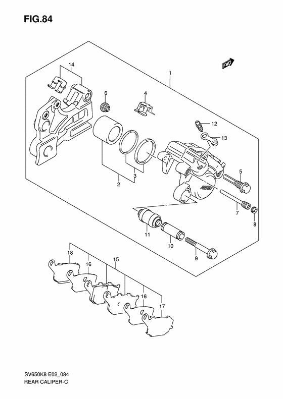 Rear caliper              

                  See note