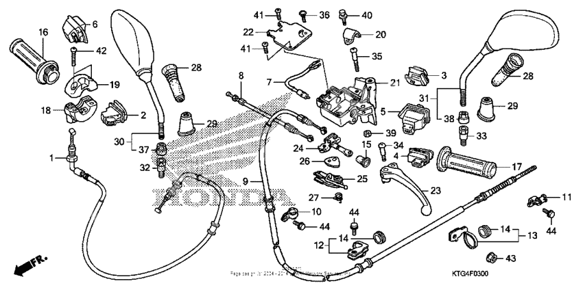 Handle lever + switch + cable