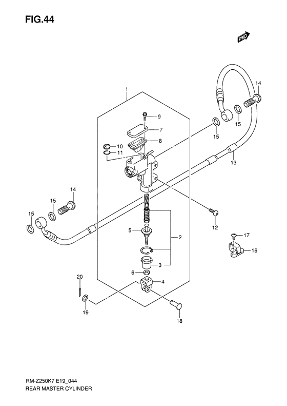 Rear master cylinder