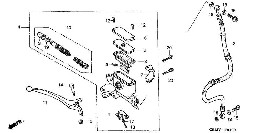 Fr. brake master cylinder