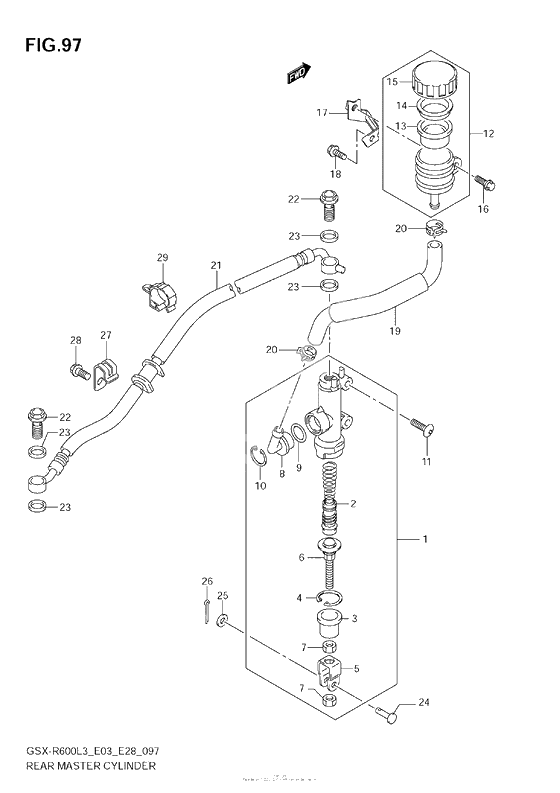 Задний тормозной цилиндр