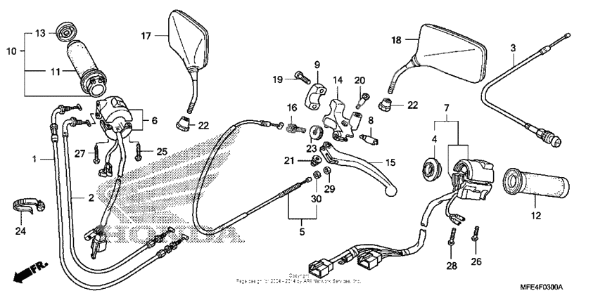 Handle lever + switch + cable