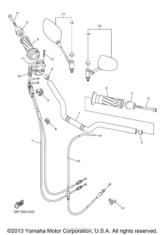 Steering handle cable