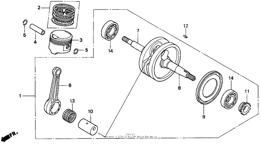 Crankshaft + piston