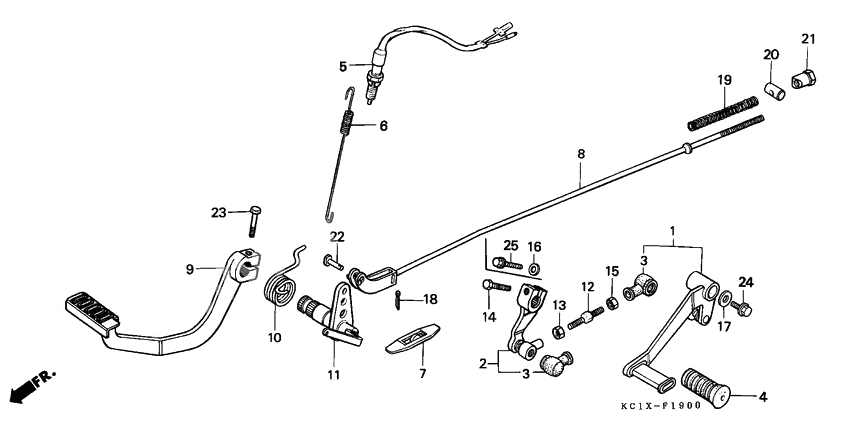 Change pedal/brake pedal