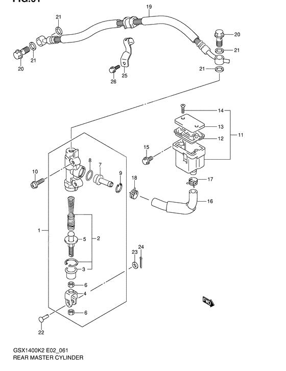 Rear master cylinder