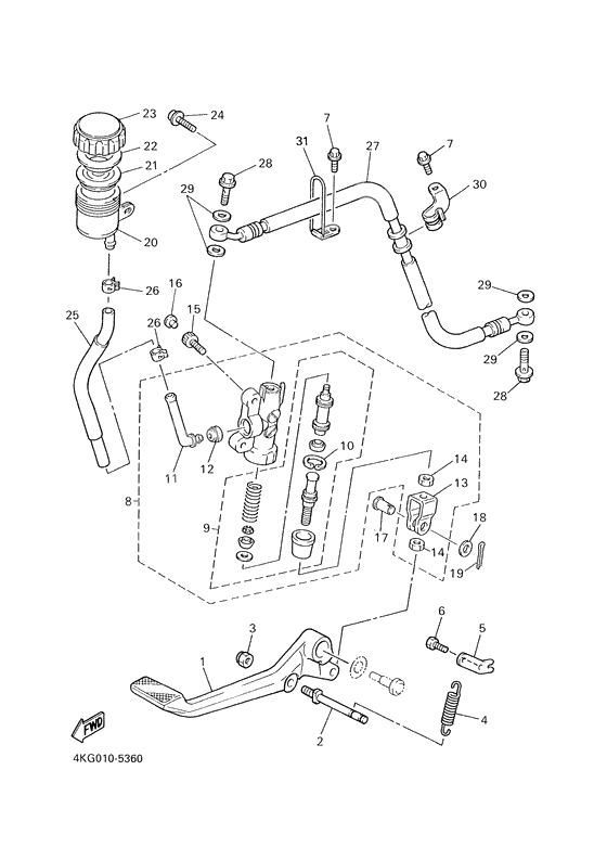 Rear master cylinder