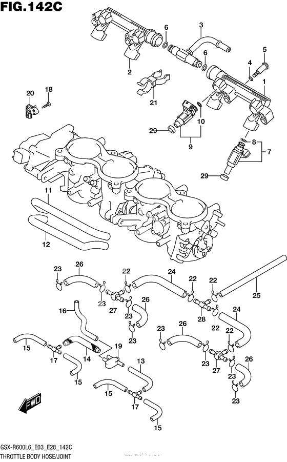 Throttle Body Hose/joint (Gsx-R600L6 E33)