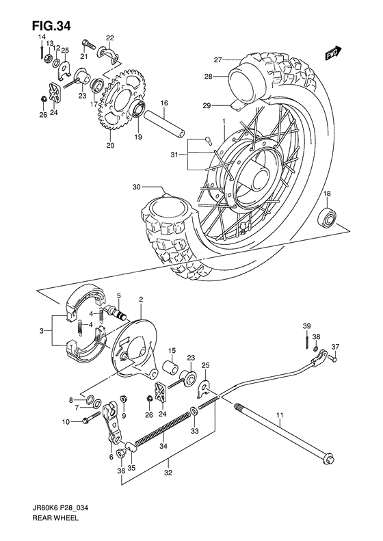 Rear wheel complete assy