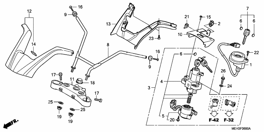 Handle pipe/top bridge