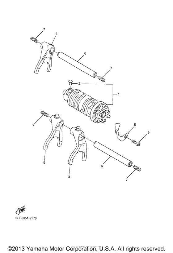 Shift cam fork