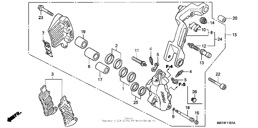 Fr. brake caliper (l.)