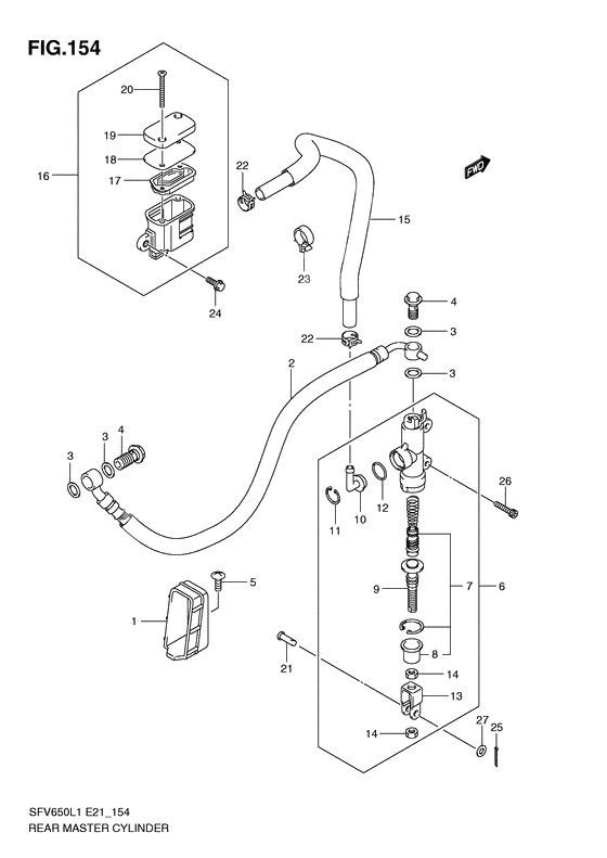 Rear master cylinder              

                  Sfv650ul1 e21