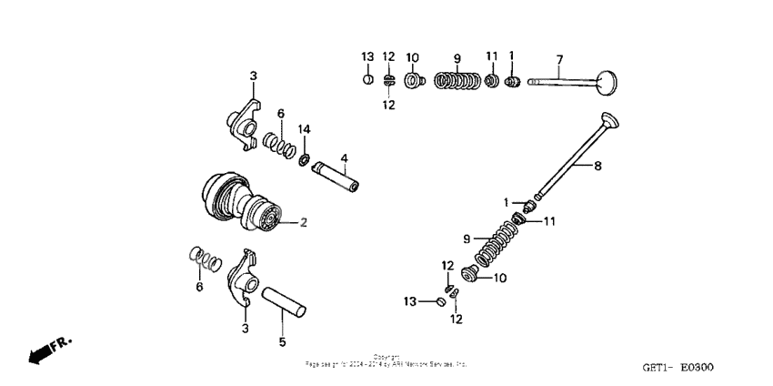 Camshaft + valve