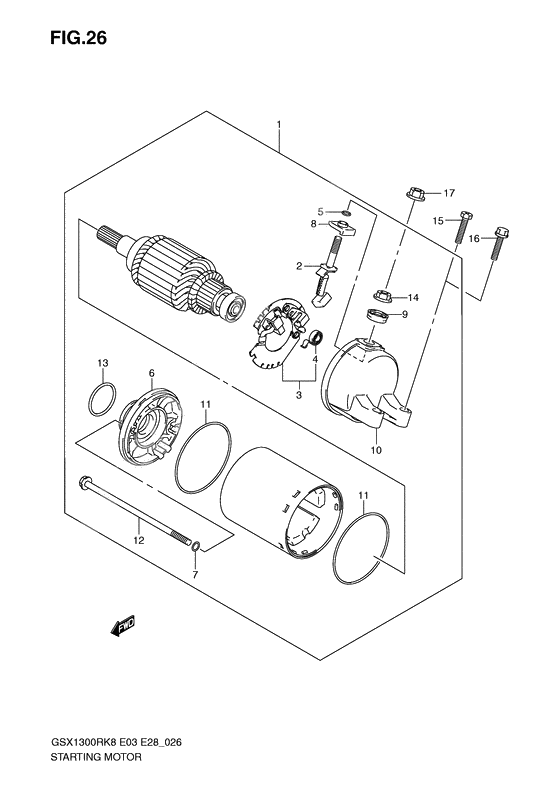 Starting motor              

                  Model k8/k9