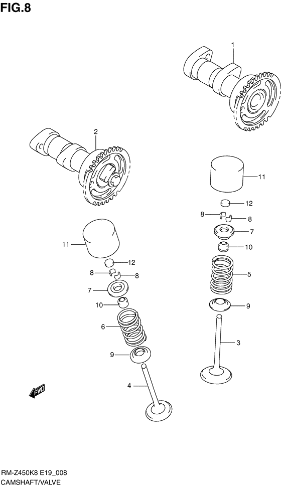 Camshaft - valve              

                  Rm-z450k8/k9/l0