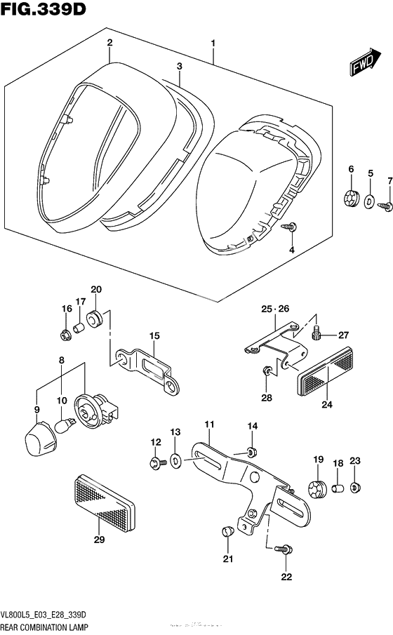 Задний фонарь (Стоп-сигнал) (Vl800Tl5 E28)