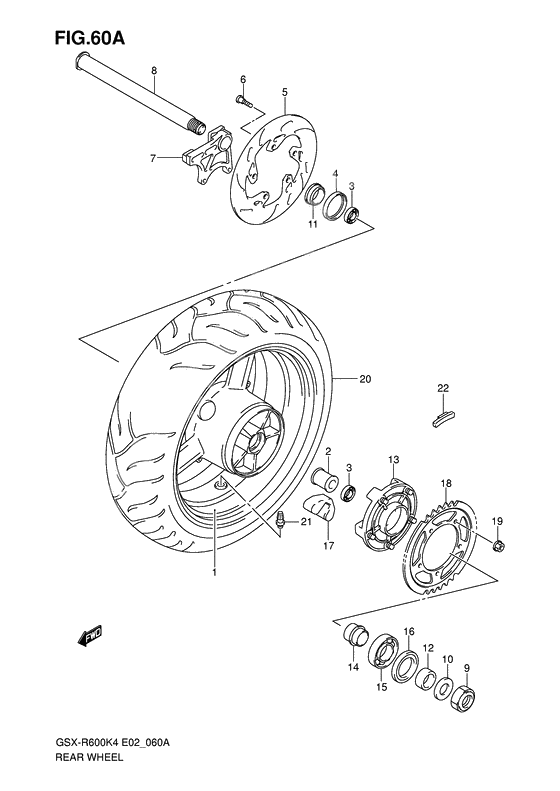 Rear wheel complete assy              

                  Gsx-r600xk5/u2xk5/u3xk5