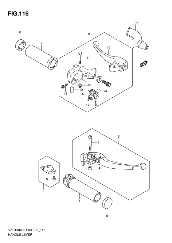 Handle lever              

                  Vzr1800zl2 e03